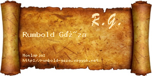 Rumbold Géza névjegykártya